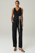 CALCA LINHO BICOLOR PRETO/BEGE